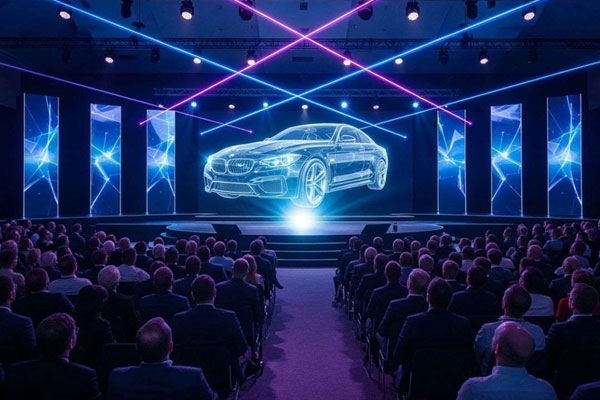 Hologram stage production with immersive visual effects for conference ceremony
